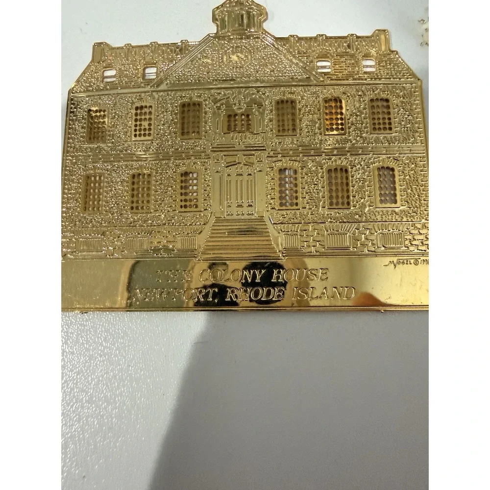 The Colony House Brass Christmas Ornament‎ Newport Rhode Island